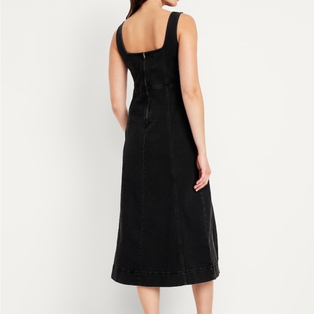 Old Navy Black Midi Dress - Square Neck Tank Style - Picture 2 of 10